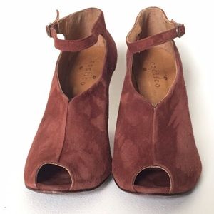 COCLICO ODELISK SUEDE OPEN TOE - BEAUTIFUL RUST COLOR Sz. 36 (Anthropologie).